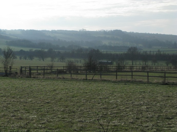 Utsikt upp mot the Ridgeway.