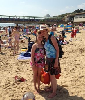 K och jag efter en lyckad dag på stranden.