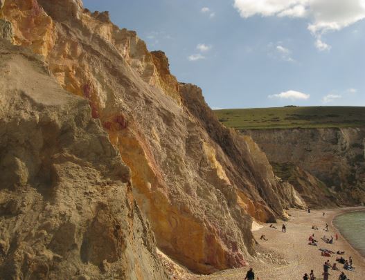 Från liften hade vi fin utsikt över de olikfärgade sandbankarna.
