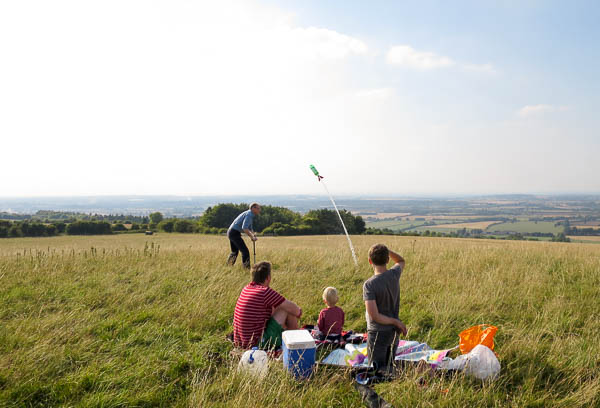 Vattenraketen funkade bra även om det inte blåste.